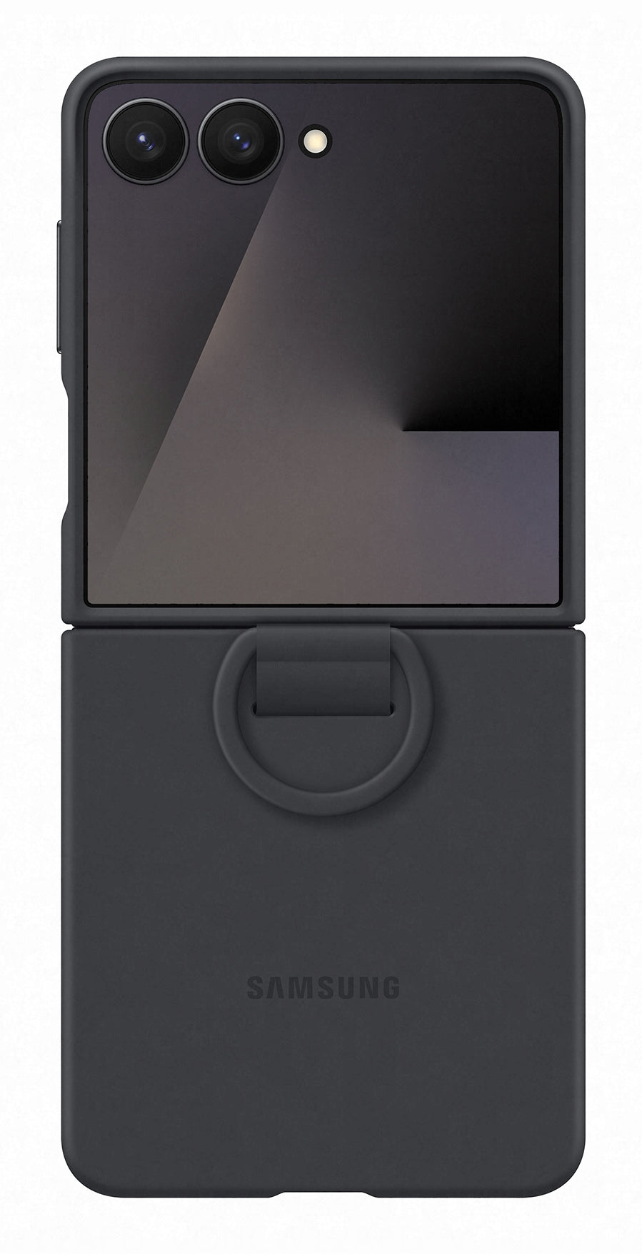 Husa Galaxy Z Flip 7 - Capac protectie spate Silicone Case cu inel, Negru "EF-PF766TBEGWW"