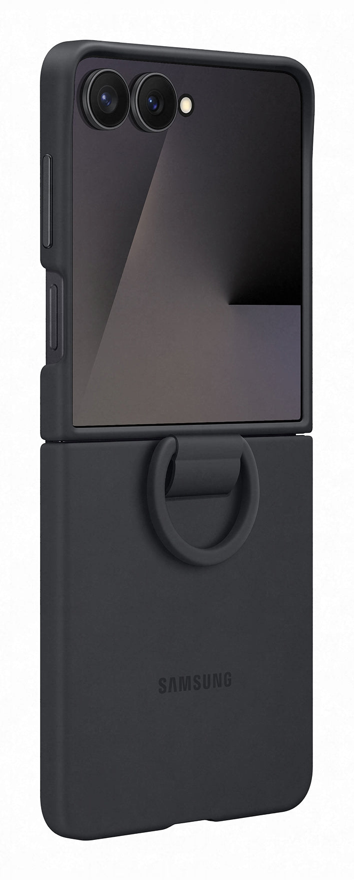 Husa Galaxy Z Flip 7 - Capac protectie spate Silicone Case cu inel, Negru "EF-PF766TBEGWW"