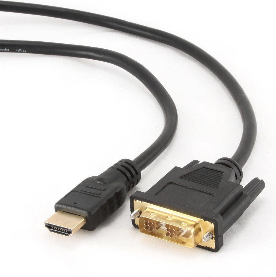 CABLU video GEMBIRD, adaptor HDMI (T) la DVI-D SL (T), 1.8m, conectori auriti, negru, "CC-HDMI-DVI-6"
