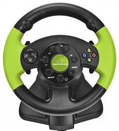 Volan cu pedale Esperanza High Octane EG104 XBOX 360 PS3 PC USB Negru/Verde "EG104"