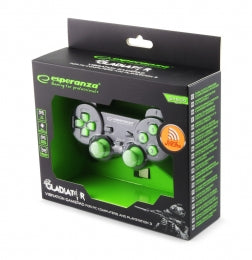 Gamdepad Esperanza Gladiator EGG108G cu vibratii Wireless PC/PS3 Verde "EGG108G"