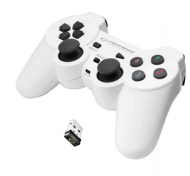 Gamepad Esperanza Gladiator EGG108W cu vibratii Wireless PC/PS3 Alb "EGG108W"