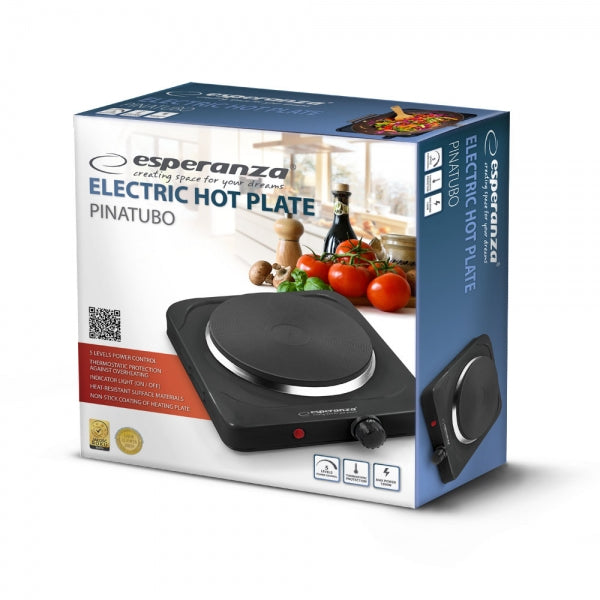 Plita electrica Esperanza Pinatubo EKH002K 1500W 18.5 cm Neagru "EKH002K"