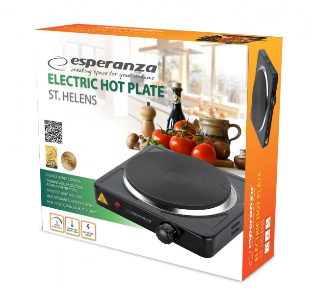 Plita electrica Esperanza Helens EKH003K 1000W 15.5 cm Negru "EKH003K"