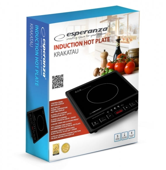 Plita cu inductie Esperanza Krakatau EKH011 2000W Negru "EKH011"