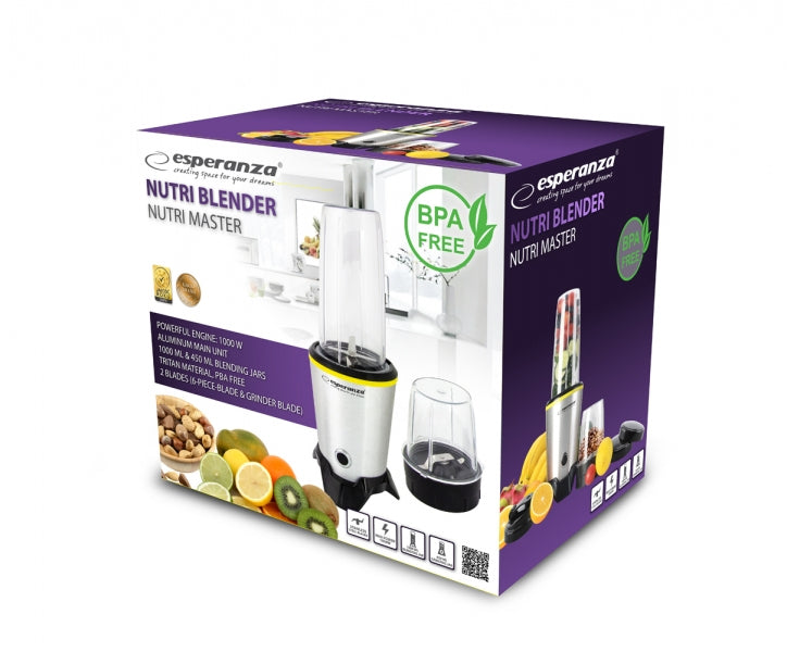 Blender Esperanza Nutri Master EKM028 1000W 1l Argintiu "EKM028"
