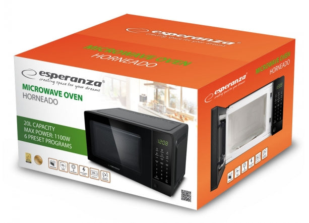 Cuptor cu microunde Esperanza Horneado EKO009 700W 20l Negru "EKO009"