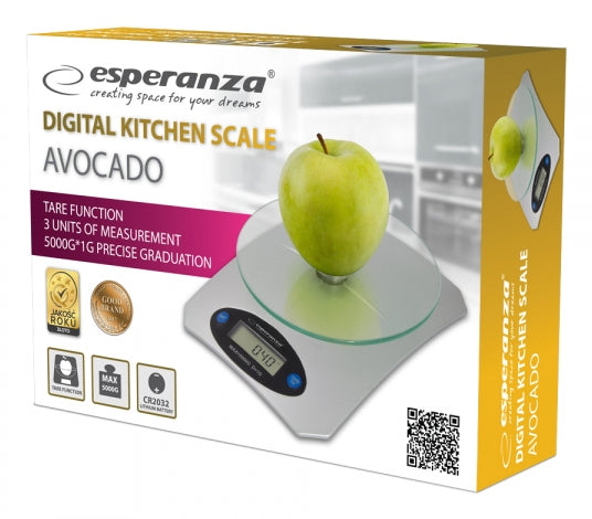 Cantar de bucatarie cu bol Esperanza Avocado EKS006 max 5kg Gri "EKS006"