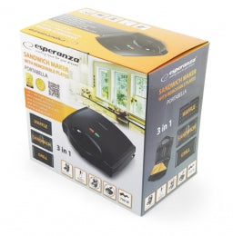 Prajitor de paine tip Sandwich Maker Esperanza Portabella EKT006K3 in 1 700W Negru "EKT006K"