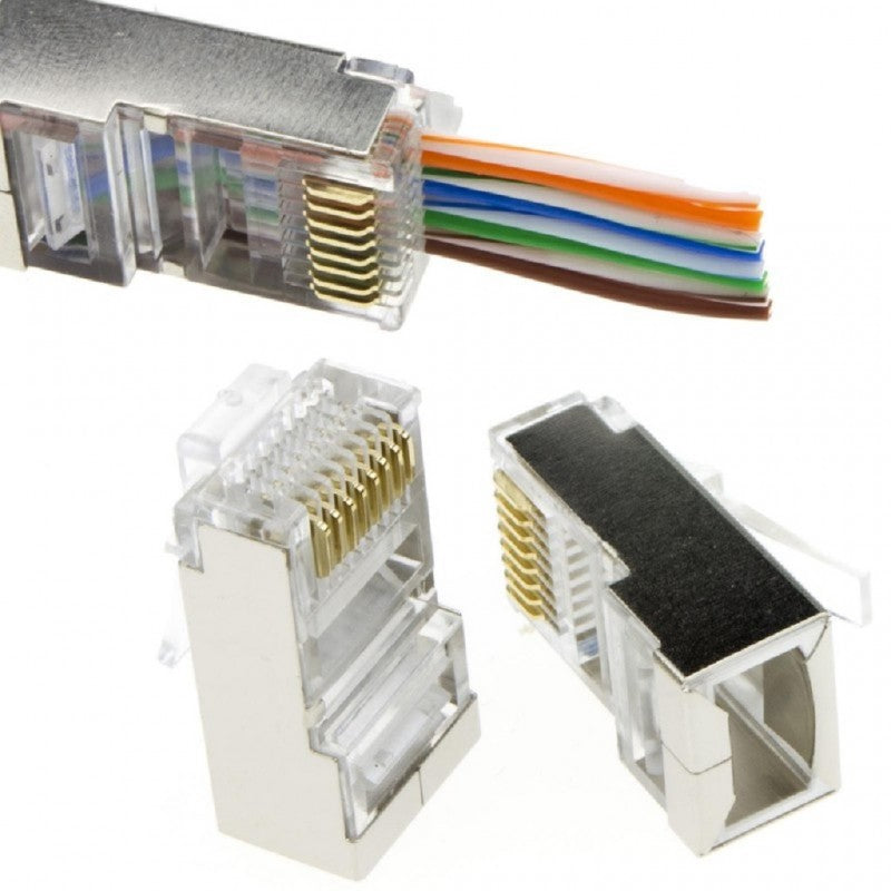Mufa RJ45 FTP ecranata, cat.5e, passthrough (100buc) - EMTEX "EMT-PR5E-FTP"