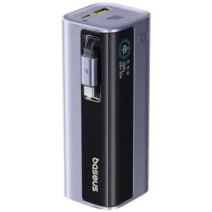 POWER BANK Baseus EnerGeek GR11, 10000mAh, 100W, 2 x USB Type-C, 1 x USB, cablu integrat USB Type-C, display, gri, "E0027A01" - 6932172691752