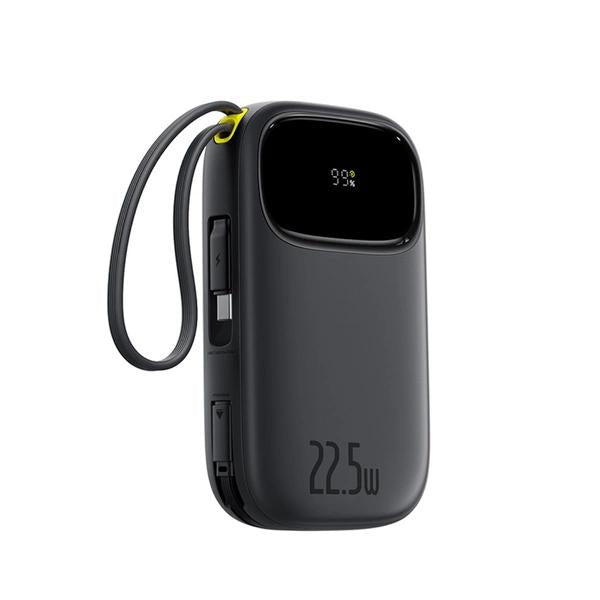 POWER BANK Baseus Qpow3, 10000mAh, 22.5W, 1 x USB, cablu integrat USB Type-C, cablu integrat Iphone Lightning, negru, "P10082106123-00" - 6932172691219