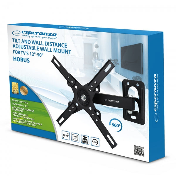 Suport Perete Esperanza Horus ERW011 12" - 50" 20 kg Negru "ERW011"