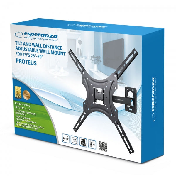 Suport Perete Esperanza Proteus ERW015 26"-70" 55kg Negru "ERW015"