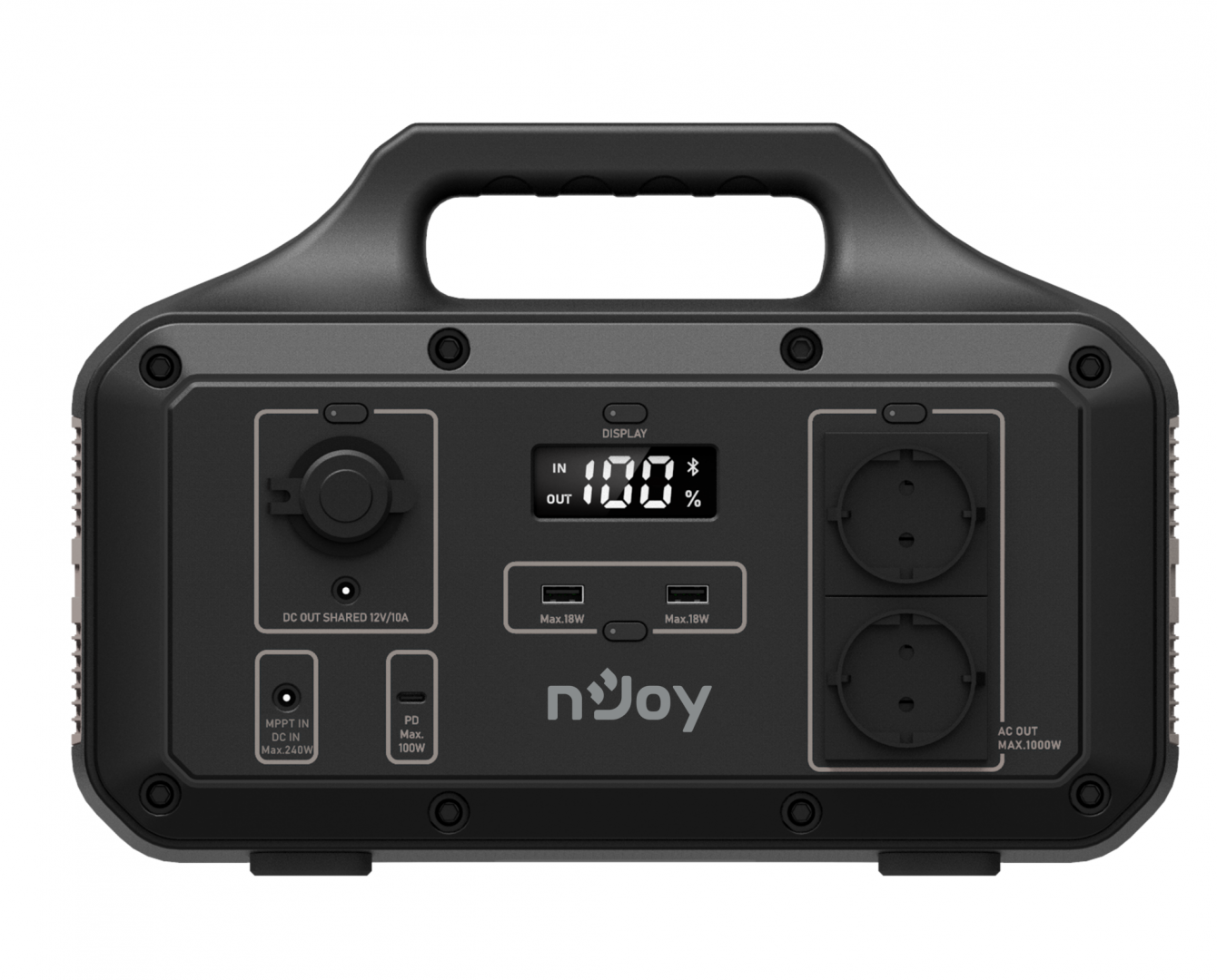 nJoy | ESPS-60TBEHJ-CT012 |Power Base 600|Statie portabila stocare energie|Exterior|600W|7 porturi alimentare|4 moduri reincarcare|Management software "ESPS-60TBEHJ-CT012"