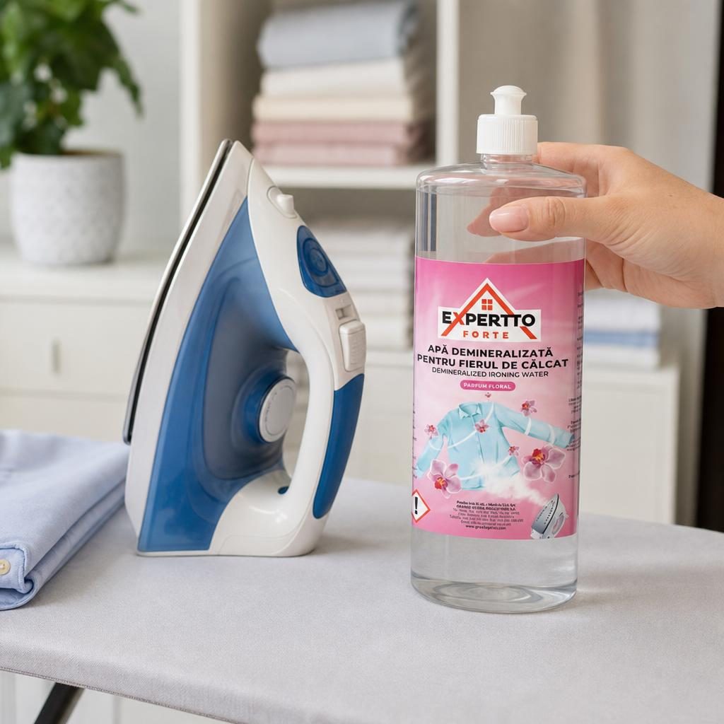 Apa Demineralizata pentru Fierul de Calcat, Expertto, 1 L, cu Aroma Florala