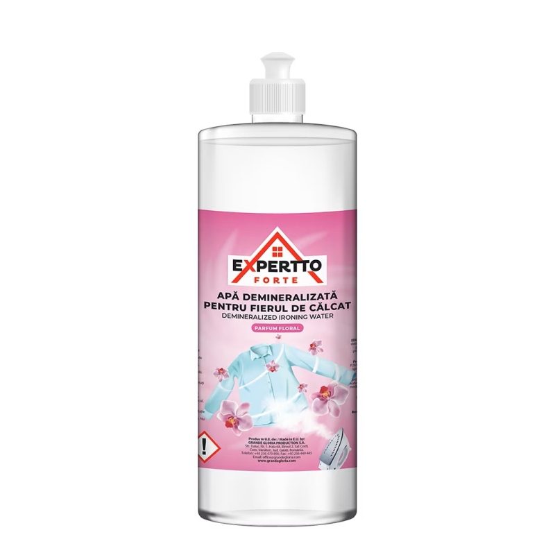 Apa Demineralizata pentru Fierul de Calcat, Expertto, 1 L, cu Aroma Florala