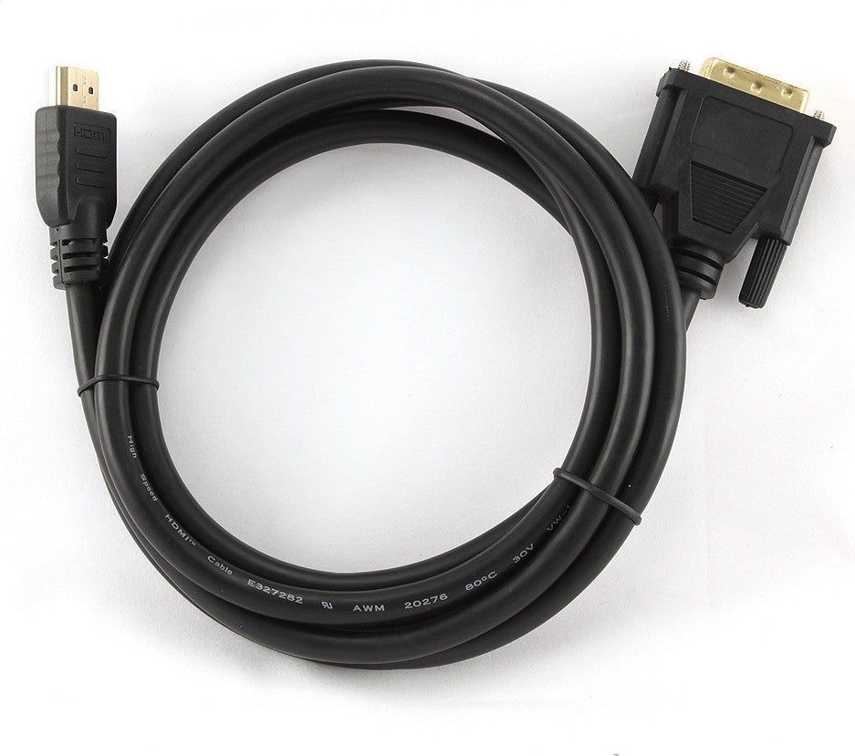 CABLU video GEMBIRD, adaptor HDMI (T) la DVI-D SL (T), 1.8m, conectori auriti, negru, "CC-HDMI-DVI-6"