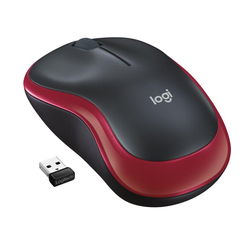 Mouse Logitech M185 WR 1000 DPI, red