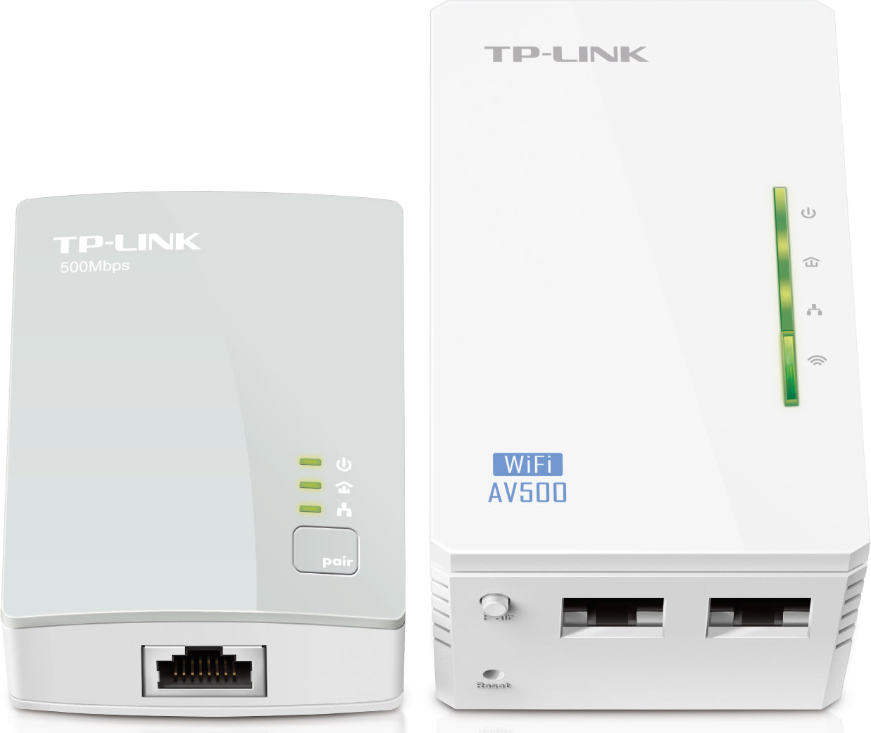 KIT ADAPTOR POWERLINE TP-LINK tehnologie AV, AV600, pana la 300Mbps, 2 porturi 10/100Mbps, wireless 300Mbps, compus din TL-WPA4220 &amp; TL-PA4010 "TL-WPA4220KIT"