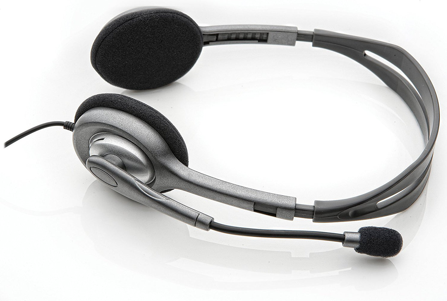 CASTI Logitech, "H111", cu fir, standard, utilizare multimedia, call center, microfon pe brat, conectare prin Jack 3.5 mm, negru, "981-000593", (timbru verde 0.8 lei)