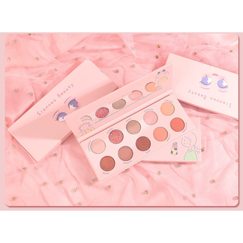 Paleta de farduri Sianoau cu 10 de culori sidefate
