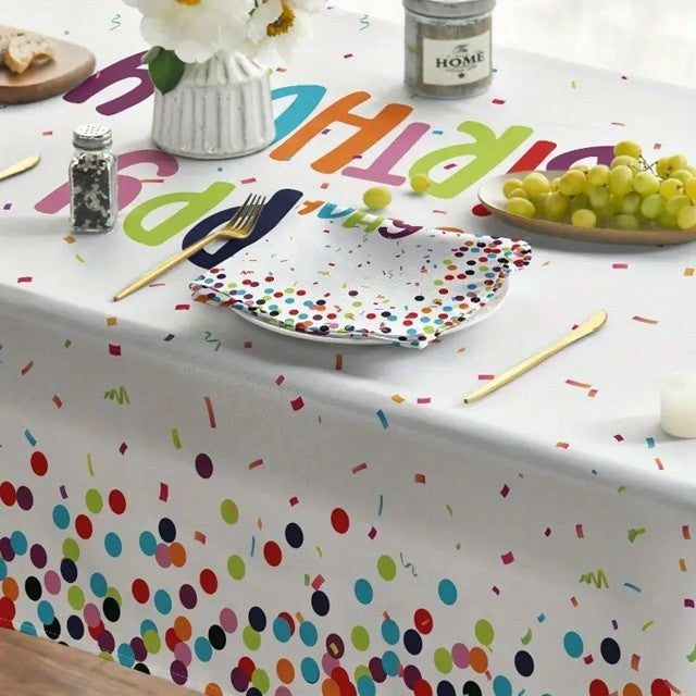 Fata de Masa Dreptunghiulara, Colectia LA MULTI ANI, 137 x 274 cm, din Plastic PE, Impermeabila, Multicolor