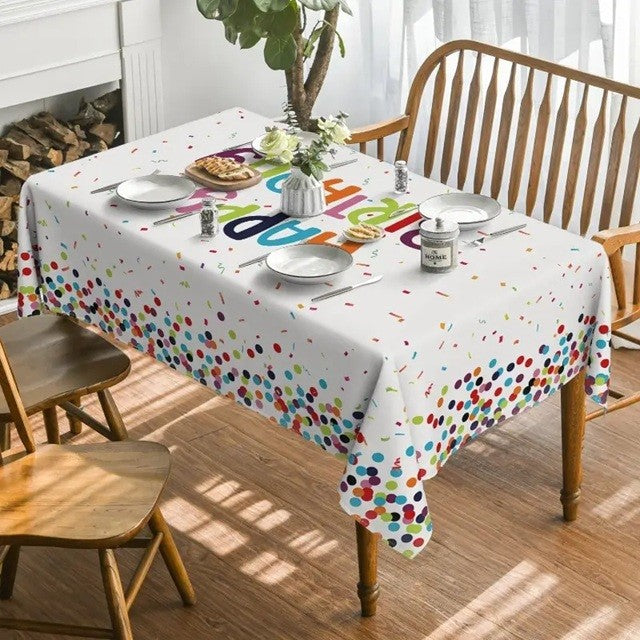 Fata de Masa Dreptunghiulara, Colectia LA MULTI ANI, 137 x 274 cm, din Plastic PE, Impermeabila, Multicolor