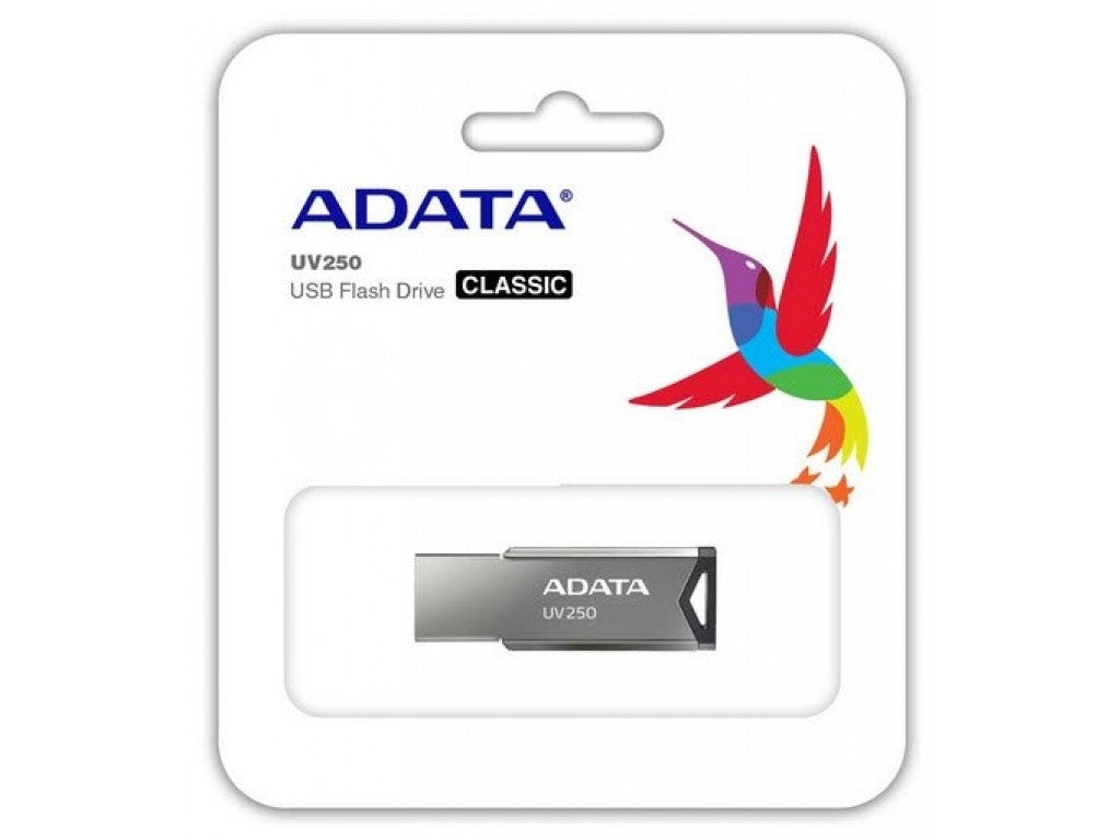 MEMORIE USB 2.0 ADATA 16 GB, clasica, carcasa aluminiu, argintiu, "AUV250-16G-RBK"