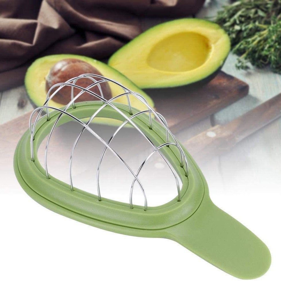 Feliator de Avocado, pentru Taierea in Cubulete, Multifunctional, pentru Bucatarie, Otel Inoxidabil, ABS, 16x8x5 cm, Verde