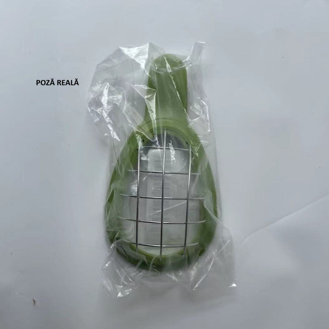 Feliator de Avocado, pentru Taierea in Cubulete, Multifunctional, pentru Bucatarie, Otel Inoxidabil, ABS, 16x8x5 cm, Verde