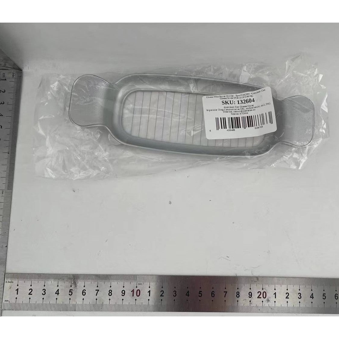 Feliator de Alimente, pentru Branza, Unt, Oua, din Aluminiu, 19.5 x 6.5 x 2 cm, Argintiu