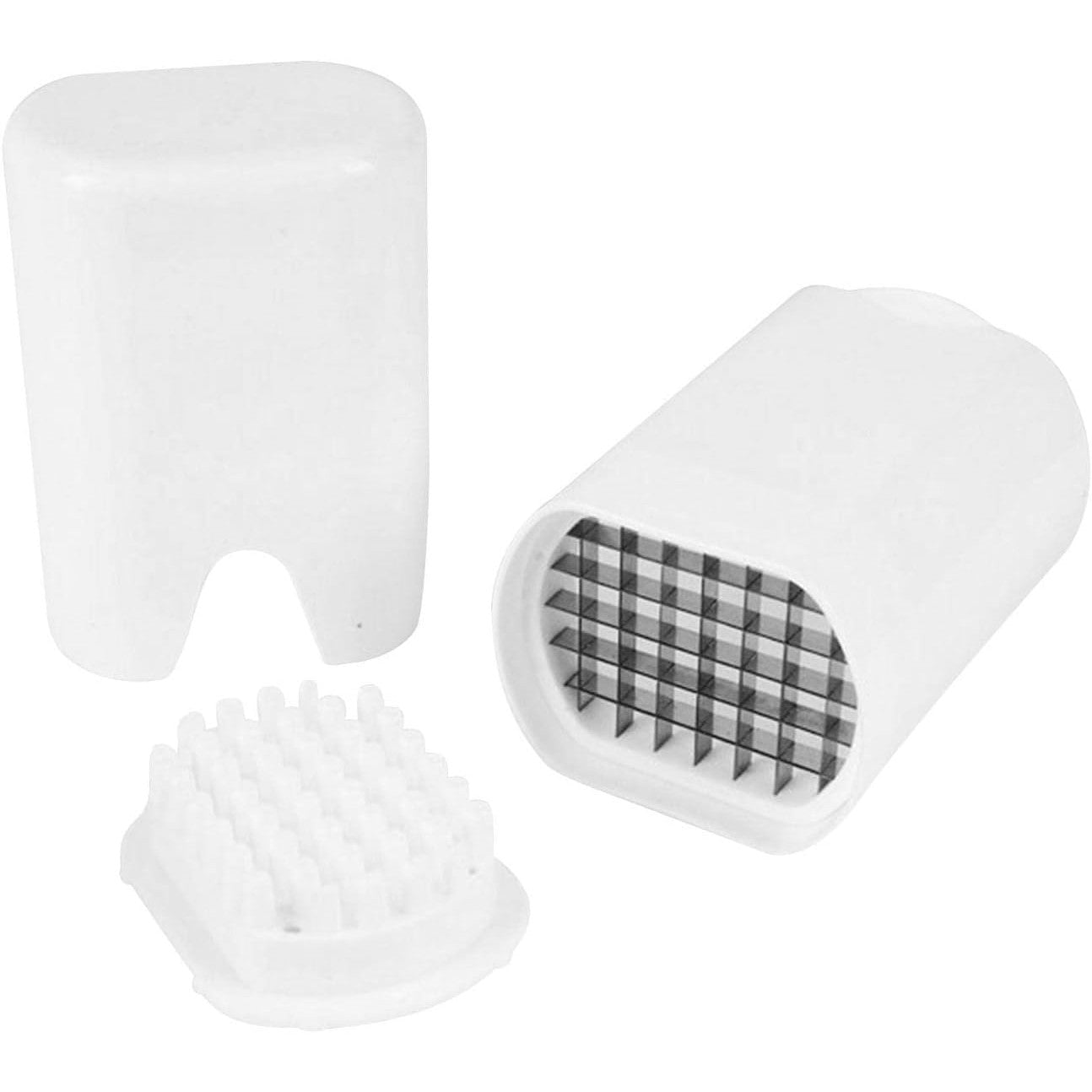 Feliator de Fructe si Legume, din Plastic si Otel, Mecanic, Taiere 1.2 cm Grosime, 14 x 9.5 x 8 cm, Alb