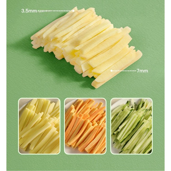 Feliator de Legume Multifunctional, Taieturi Diferite, Razatoare pentru Bucatarie, Taietor de Cartofi, Presa Manuala, Pliabila, Extensibila, PP PET, 23.5x9.5x5.5 cm, Gri