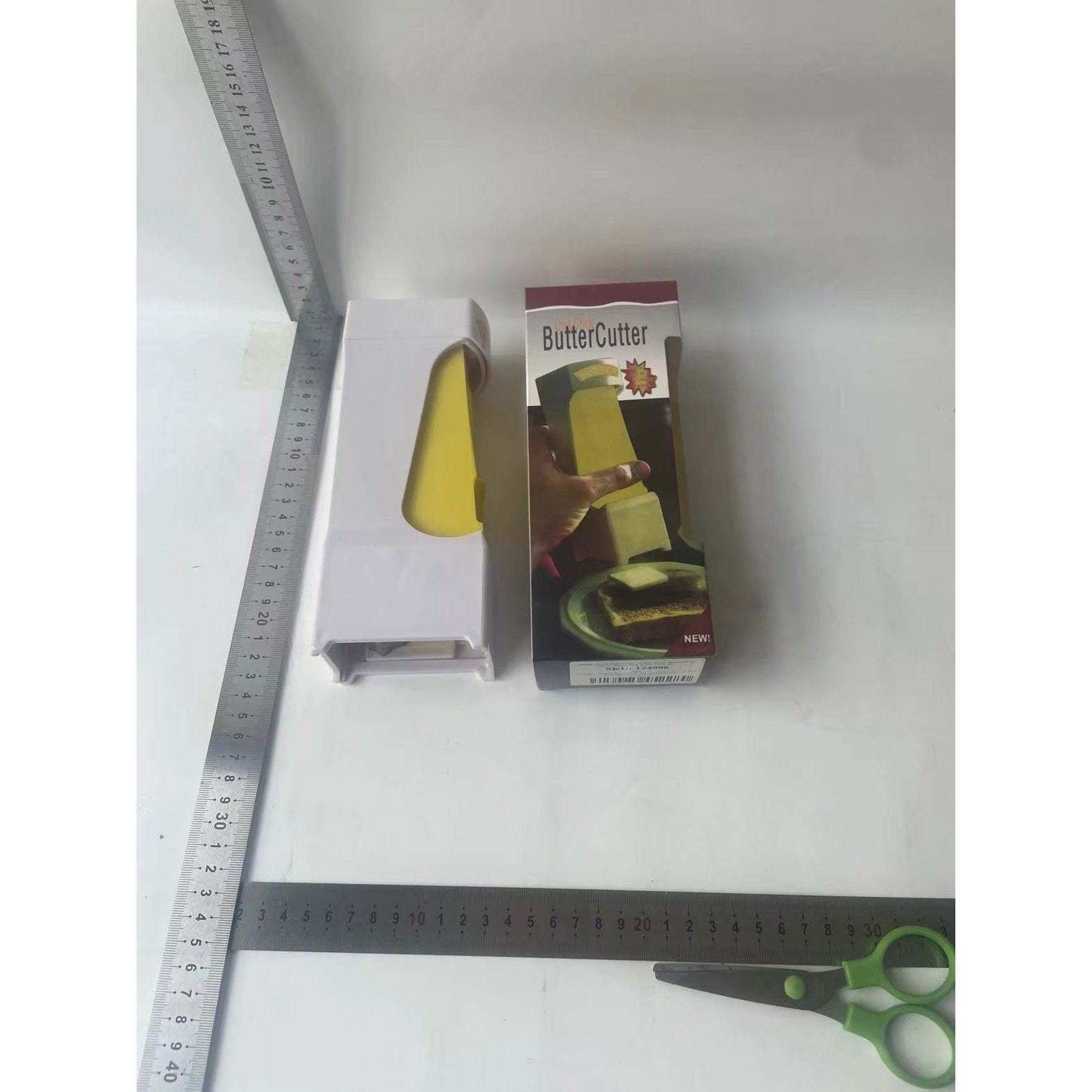 Feliator manual de unt material plastic, design usor si practic, 20x6x8.5 cm, Butter Cutter, alb