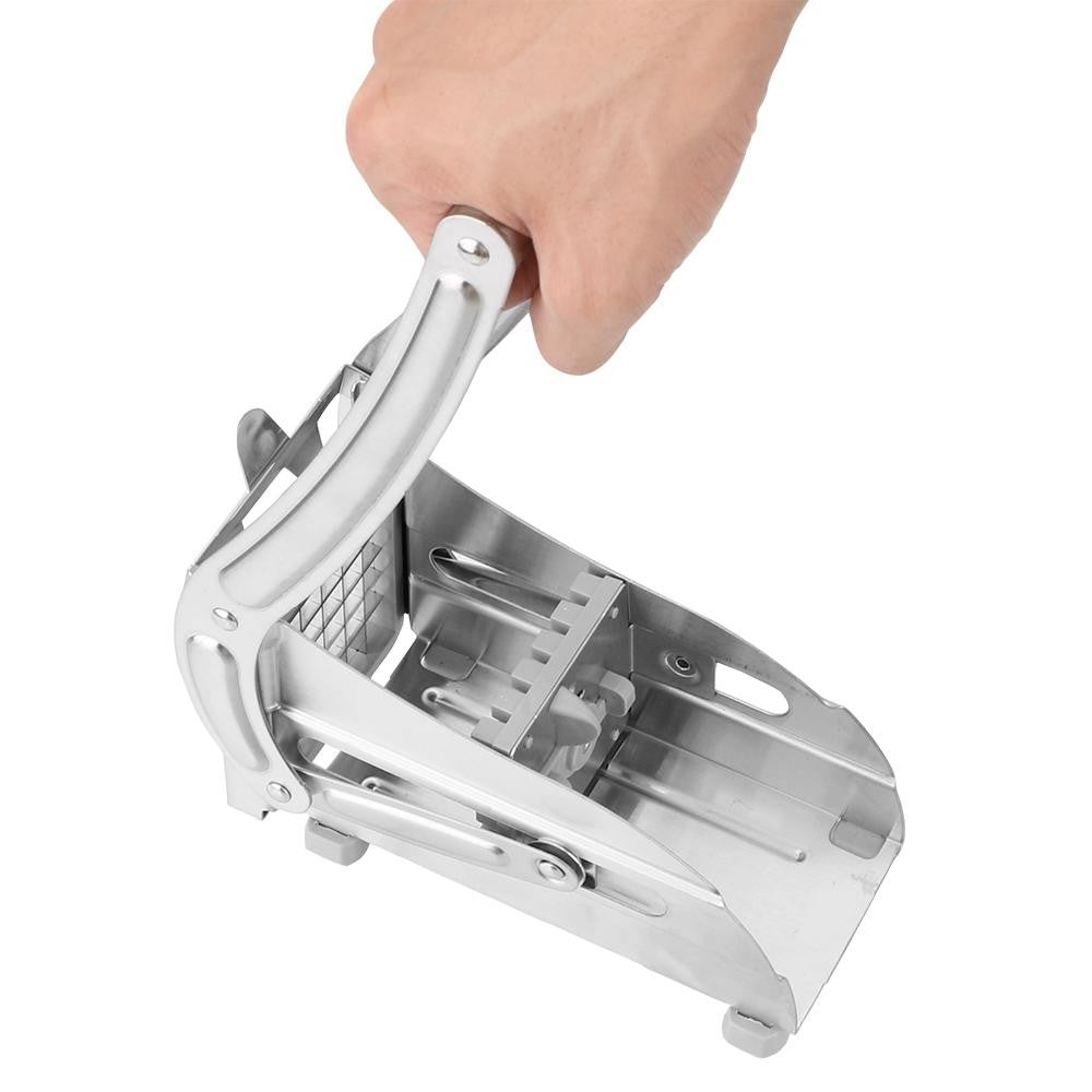 Feliator manual pentru cartofi pai si legume, din inox, cu 2 dimensiuni de feliere, 25.5 x 11.7 cm, argintiu