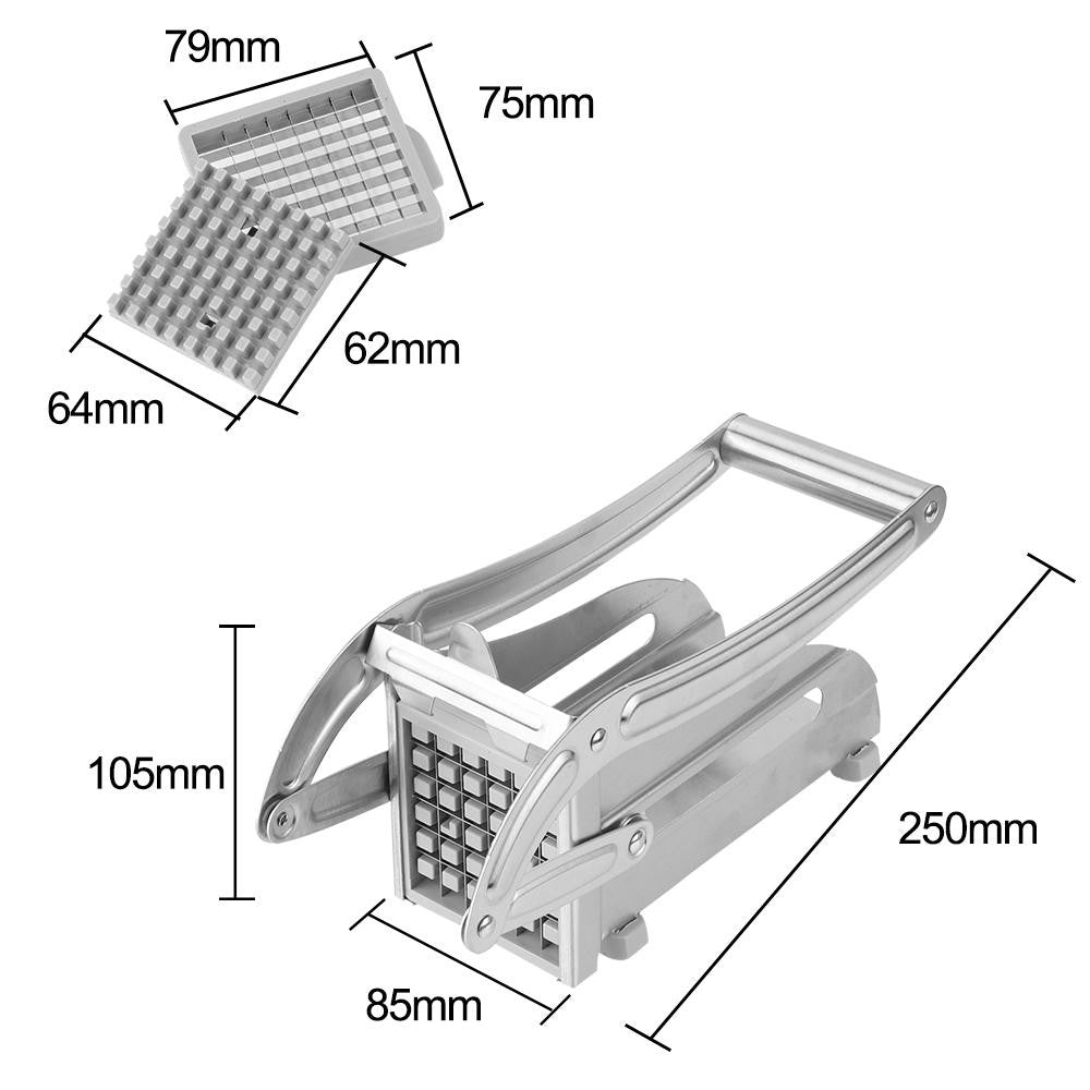 Feliator manual pentru cartofi pai si legume, din inox, cu 2 dimensiuni de feliere, 25.5 x 11.7 cm, argintiu