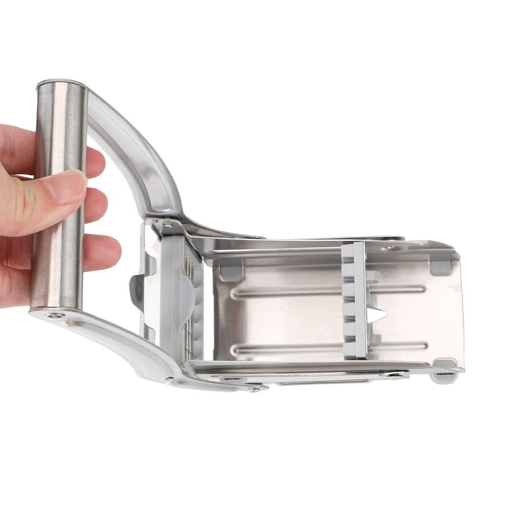 Feliator manual pentru cartofi pai si legume, din inox, cu 2 dimensiuni de feliere, 25.5 x 11.7 cm, argintiu