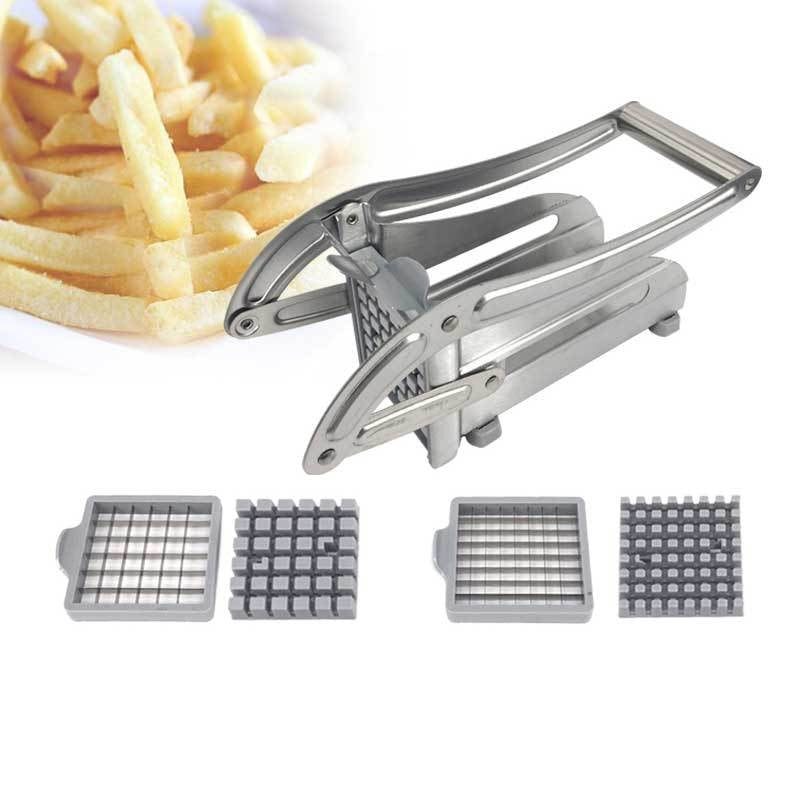 Feliator manual pentru cartofi pai si legume, din inox, cu 2 dimensiuni de feliere, 25.5 x 11.7 cm, argintiu