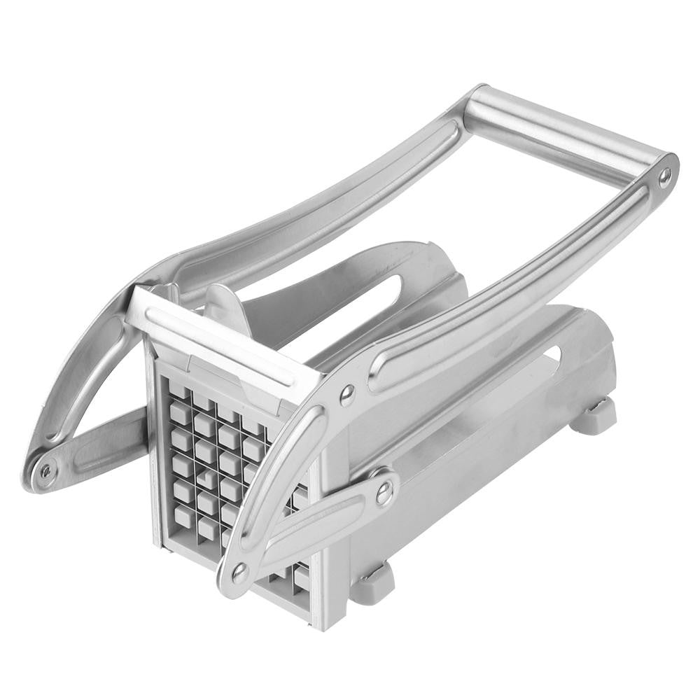 Feliator manual pentru cartofi pai si legume, din inox, cu 2 dimensiuni de feliere, 25.5 x 11.7 cm, argintiu