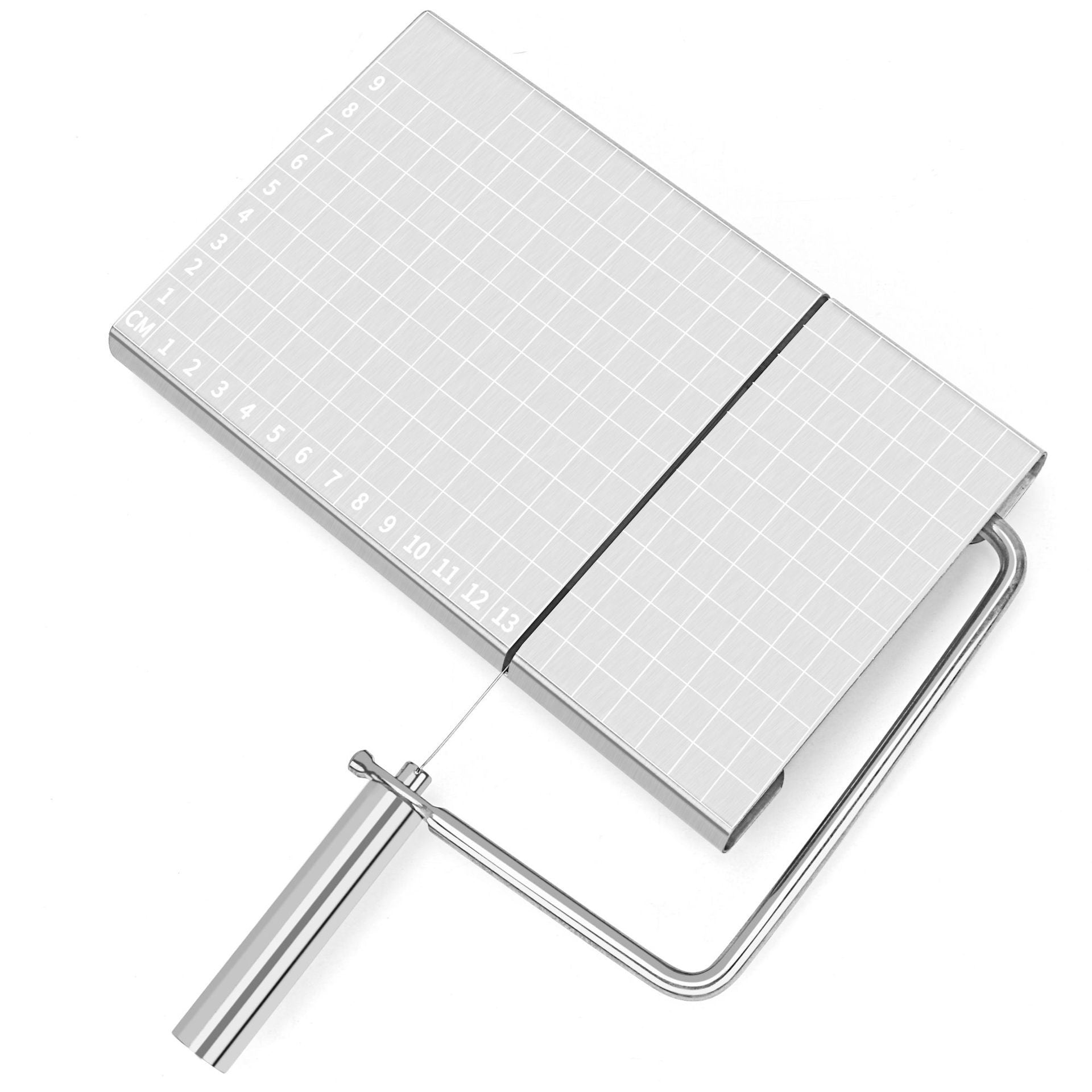 Feliator manual pentru cascaval, salam, prajituri, unt, din otel inoxidabil, usor de curatat si utilizat, 5 lame de schimb incluse, picioare antiderapante, 21 x 12.2 x 2.8 cm, argintiu