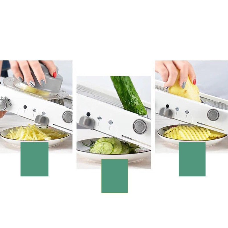 Feliator Manual Multifunctional, Usor de Folosit, pentru Legume, Fructe, Razatoare, Otel Inoxidabil, Accesoriu Bucatarie, 39 x 11.5 x 12.5 cm Alb