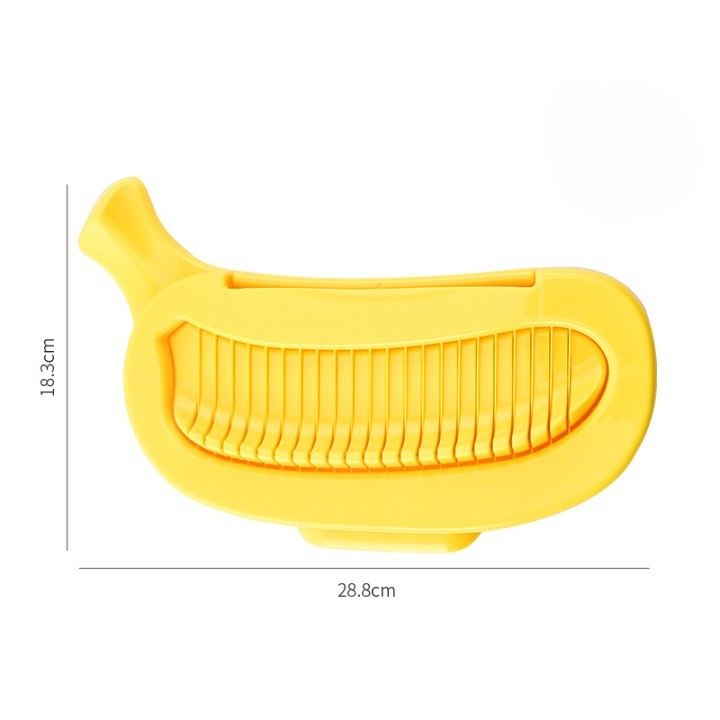 Feliator Multifunctional pentru Alimente, Model Banana, pentru Legume si Fructe, Accesoriu pentru Bucatarie, 28.8x18.3 cm, Galben