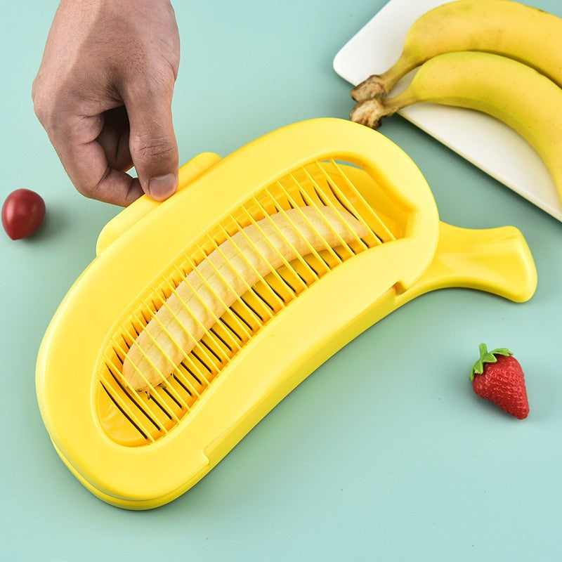Feliator Multifunctional pentru Alimente, Model Banana, pentru Legume si Fructe, Accesoriu pentru Bucatarie, 28.8x18.3 cm, Galben