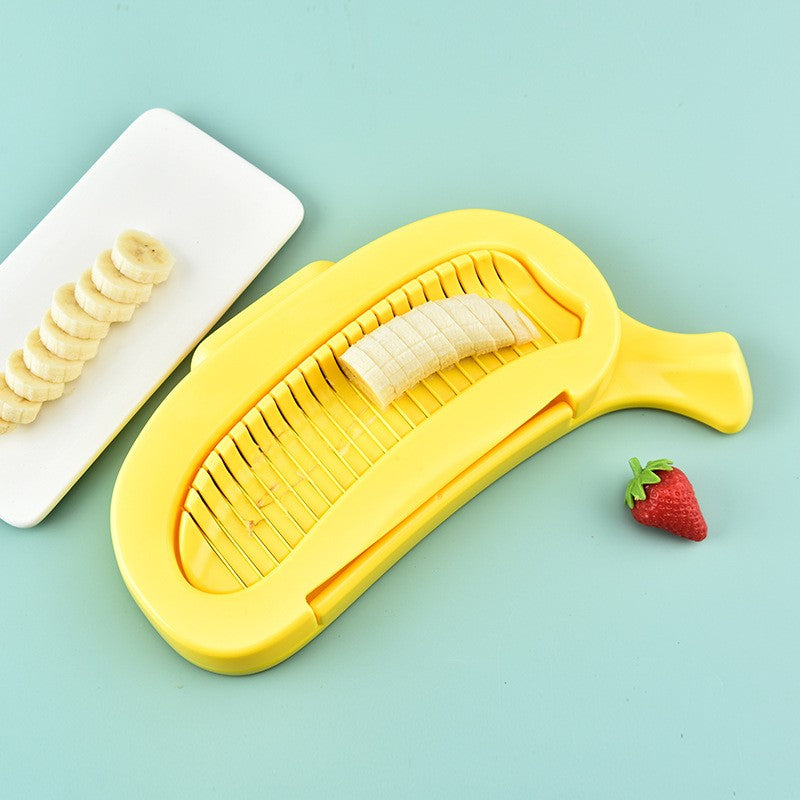Feliator Multifunctional pentru Alimente, Model Banana, pentru Legume si Fructe, Accesoriu pentru Bucatarie, 28.8x18.3 cm, Galben