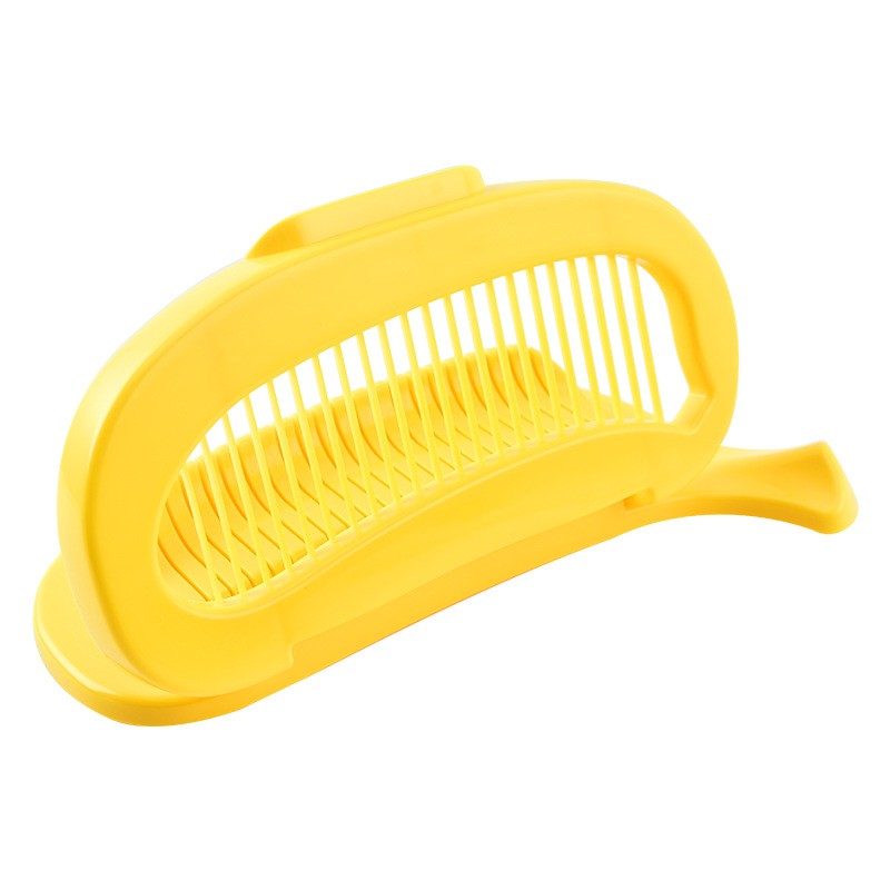 Feliator Multifunctional pentru Alimente, Model Banana, pentru Legume si Fructe, Accesoriu pentru Bucatarie, 28.8x18.3 cm, Galben