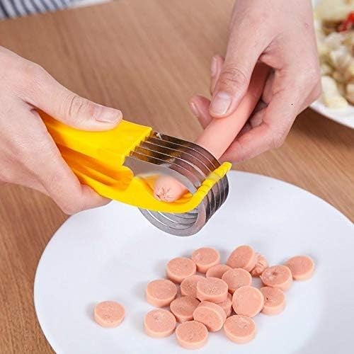 Feliator pentru Alimente, Accesoriu pentru Bucatarie, Cutit pentru Legume si Fructe, Model Banana, Ergonomic, 17.5x5x4 cm, Galben