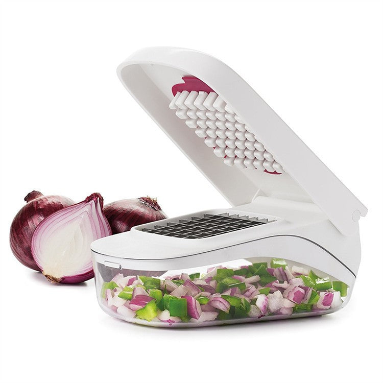 Feliator pentru Legume, Ustensila Bucatarie, Presa Manuala pentru Carfoi Pai, Multifunctional, 20x12.5x10 cm, ABS, Alb