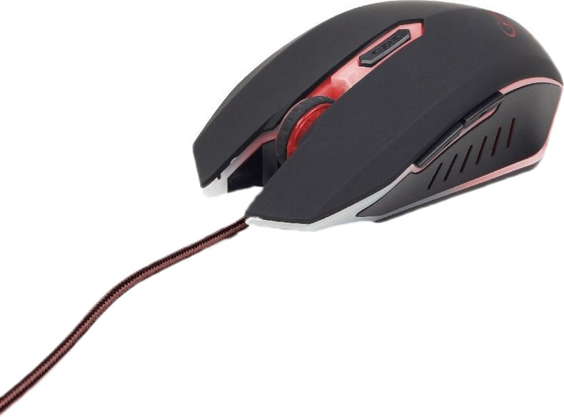 MOUSE GEMBIRD, gaming, cu fir, USB, optic, 2400 dpi, butoane/scroll 6/1, iluminare, negru / rosu, "MUSG-001-R"