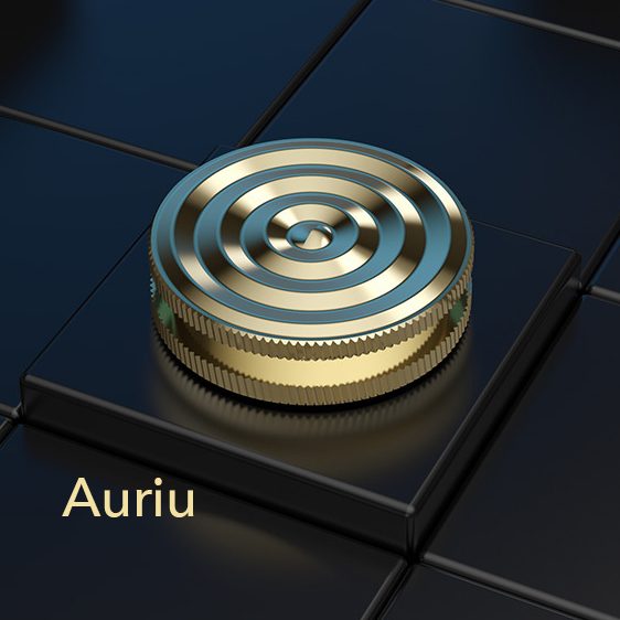 Fidget Spinner Titirez Anti Stress, Tip Pandativ / Breloc, Ondulatii Mari, Otel Inoxidabil, 30x30x8 mm, Auriu